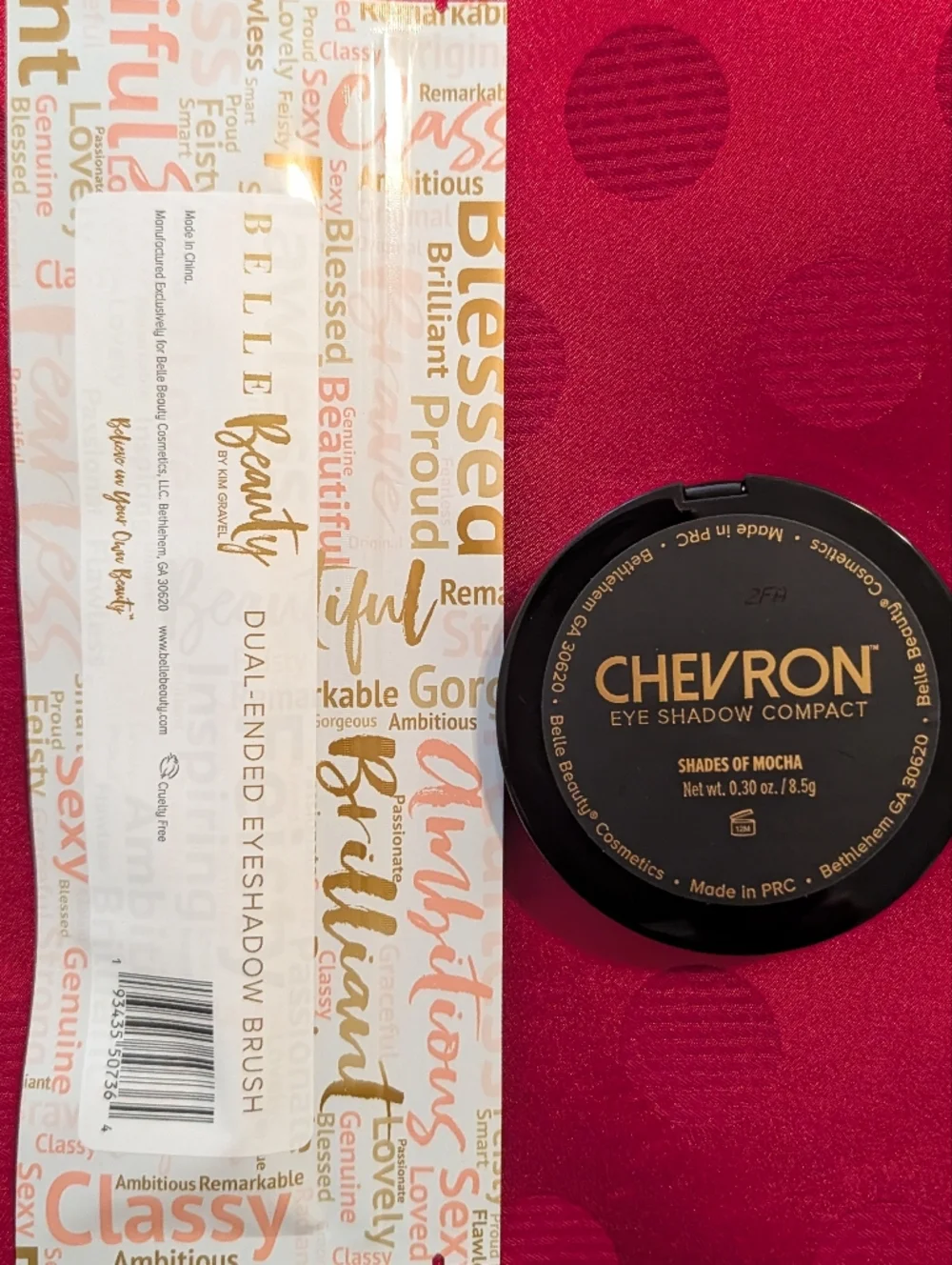 Shades Of Mocha Chevron Eyeshadow Belle Beauty By Kim Gravel & Eyeshadow Brush